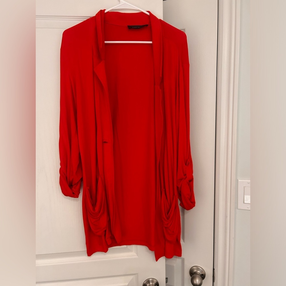 Suzy Shier Bold Red Cardigan